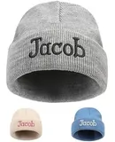 Custom Beanie Hats for Baby Girls Boys Personalized Embroidered Beanies with Name for Infants Toddlers Adults
