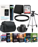 Vivitar NB EL20 Replacement Battery 7.4V 1500mAh + UV Filter + Tulip Lens Hood + 16GB Memory Card + Memory Card Wallet + Family Photo Suite Software + Camera Case + Tall Tripod + Cleaning Kit