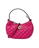 Versace La Medusa Half Moon Hobo Shoulder Crossbody Bag Pink Leather