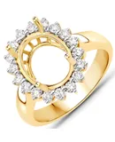 0.54 Ct Genuine White Diamond 14k Yellow Gold Ring