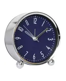 Reloj despertador silencioso de cabecera de metal de 4 pulgadas（azul)