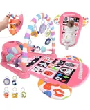 3-in-1 Unicorn Tummy Time & Seated Support Pillow & Playmat for Newborn, Baby Toys 0-12 Months Infant Toys for 0-3-6-8 Month Girls Boys Easter Shower Birthday Gifts Baby Floor Lounger