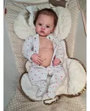 50cm Full body Vinyl Reborn Baby Doll Meadow Newborn Baby Size Real Picture Handmade Hand-root Hair Visible Veins