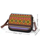 Africa Ethnic Colorful Pattern Vintage Crossbody Bag for Women Medium Leather Hobo Bags Shoulder Bag Classic City Leather Satchels