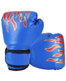 Kids Children Boxing Gloves Professional Flame Mesh Breathable PU Leather Flame Gloves Sanda Boxing Training Glove