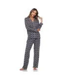 Women's Long Sleeve Heart Print Pajama Set