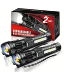 LED Flashlight 1Pack，A100，A76,-Black