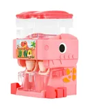 Mini Water Dispenser Toy, Cartoon Dinosaur Kids Water Machine Drinking Water Fountain Kitchen Playset Pink