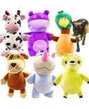 5 Pack Tough Plush Animal Dog Toys Assortment Value Bundle Dog Squeaky Toys Assortment Puppy Pet Mutt Dog Toy Dog Squeak Toy for Medium Large Dogs (6 Pack Animal Mix)