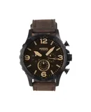 Fossil Nate JR1487 Elegant Japanese Movement Fashionable Chronograph Brown Leather Watch