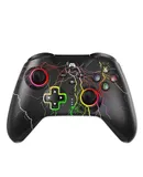 Wireless Game Controller for Switch/Switch OLED/Switch LIte, PC, with Lightning Crackle RBG Lighting Gamepad with One-Touch Wakeup, Vibrate and Programmable Rear Keys