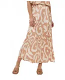 Esqualo Printed Slip Skirt In Tan
