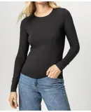 Lilla P Long Sleeve Crew Tee In Black