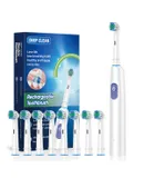 Rotating Electric Toothbrush for Adults-8 Brush Heads-White
