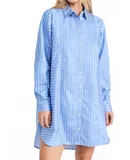 Nation Ltd Marni Oversized Button Up Mini Dress In Day Trader