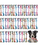 48 Pcs Rope Dog Toys Knot Rope Dog Chew Toys for Puppy Dog Dental Rope Toys Cotton Puppy Dog Teething Rope Toys 2 Knot Dog Tug of War Toy for Aggressive Chewers Small and Medium Dogs Puppies