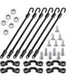 Fishing rod belt set, 6 Set, 45.7 cm, for boat, deck, kayak, elastic rope