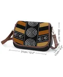 African Mud Cloth Artistry Art Vintage Crossbody Bag for Women Medium Leather Hobo Bags Shoulder Bag Classic City Leather Satchels