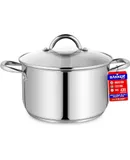 5-Quart Stainless Steel Stockpot w/Tempered Glass See-Through Lid - Simmering Delicious Soups Stews & Induction Cooking - Exceptional Heat Distribution - Heavy-Duty & Food-Grade
