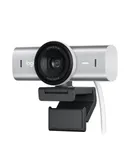 Logitech MX Brio Ultra HD 4K Collaboration and Streaming Webcam, 1080p at 60 FPS, Dual Noise Reducing Mics, Show Mode, USB-C, Webcam Cover, Works with Microsoft Teams, Zoom, Google Meet - Graphite，White