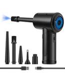 Zezzofan Compressed Air Duster, Electric Air Duster - 130000RPM Compressed Air Duster-Black（A）