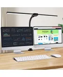 Double Head LED Desk Lamp, Architect Desk Lamps for Home Office, 24W Brightest Workbench Office Lighting-5 Color Modes and 5 Dimmable Eye Protection Modern Desk Lamp for Monitor Reading