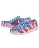 Hey Dude Wally Youth Patriotic Shoe In Red/white/blue