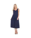 Women's Scoop Neck Tiered Midi Dress