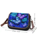 Cosmic Butterfly Purple Vintage Crossbody Bag for Women Medium Leather Hobo Bags Shoulder Bag Classic City Leather Satchels