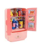 Mini Double Door Refrigerator Girl Toys Simulation Pretend Play Kitchen Kids Toys Accessories Role Play Gift Toys for Children