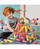 BAKAM 77PCS Magnetic Building Blocks for Kids Ages 4-8, STEM Construction Toys for Boys and Girls, Large Size Magnetic Sticks and Balls Game Set for Kid’s Early Educational Learning