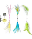 Cat Caster Fishing Pole Toy | Tangle Free, Retractable & Easy to Store. Includes Two Interchangeable Teaser Toys | The Ultimate Gift for Kitty Lovers, Cat Camo