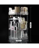 Rotating makeup storage box Round clear diamond pattern vanity Skincare lipstick desktop organizer shelf