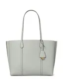 Tory Burch Perry Pebbled Leather Gray Tote Handbag
