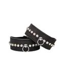 Ouch Diamond Studded  Wrist Cuffs Black