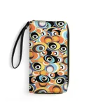 60s 70s Hippie Bohemian Festival Hippie Flower Power Wallet for Womens PU Leather Zip Around Wallers Clutch Wristlet Travel Long Purse