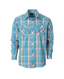 Gioberti Men's Western Plaid Long Sleeve Shirt with Pearl Snap-on