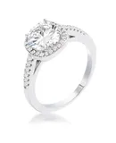 2.97Ct Plated Classic Cushion Cut Halo Ring