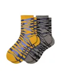 Sierra Socks Zebra Pattern Womens Hi Anklet Casual Cotton in  2 Pair Socks