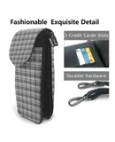 Black White Grey Simple Scott Plaid Tartan Buffalo Check Pu Leather Crossbody Phone Bag Card Slots Flip Phone Purse With Adjustable Strap 7.6x4.9inch