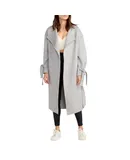 Belle & Bloom Women's Head Over Heels Collarless Robe Coat in Grey Marle