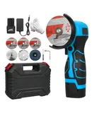 Cordless Angle Grinder 7000RPM Electric Grinding Tool Mini Grinder with 2Pcs 16.8V 2000mAh Battery and Cutting for Cutting Polished Brick Wood Stone Steel