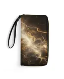 Lightning Colorful Wallet for Womens PU Leather Zip Around Wallers Clutch Wristlet Travel Long Purse