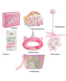 Unicorn Gift for 4 5 6 7 8 10 12 Year Girl Christmas Birthday Gift Set,1*gift box,1*10pcs hair band set,ballpoint pen,1*clips set,1*unicorn band,1*kids ring set,1*makeup bag