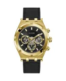 Reloj Guess Hombre | Coleccion Continental | Modelo GW0262G2 | Caja Redonda | Ø 44mm Acero inoxidable | Cierre Hebilla | Movimiento Cuarzo | Dial Negro | Cristal Mineral | Correa Cuero Negro | 30m / 3 ATM | Línea Lujo