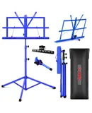 Music Stand For Sheet Music Portable Tripod Adjustable Folding Note Holder - Blue Higher Version