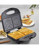 Toaster, smiley face cartoon pattern toaster, multifunctional toaster oven, baking cute toaster oven, can grill sandwiches, sausages, burgers, steaks, panini all kinds of breakfast, easy to clean