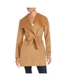 T Tahari Women's Classic Double Face Wool Blend Wrap Coat, Camel