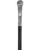 Skeleteen Antique Silver Walking Cane - Elegant Vintage Prop Stick Dress Pimp Canes Costume Accessories for Adults and Kids