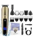 5 in 1 Multifunctional Hairdresser, Metal Body Electric Push Clipper Razor, Nasal Hair Set Full Body Waterproof with Digital Display
